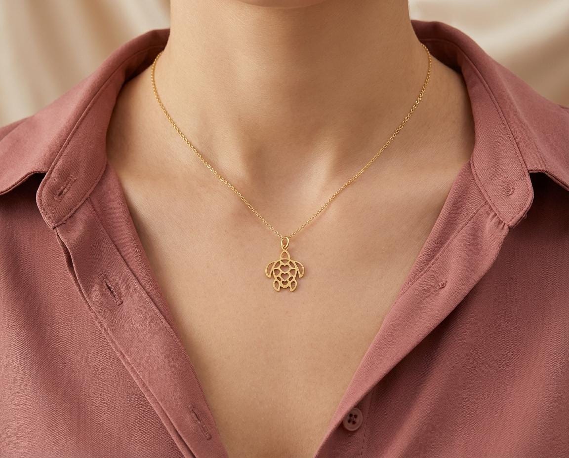 Sea Turtle Necklace, Ocean Lover Gift, Beach Jewelry, Nautical Pendant, Summer Necklace, Marine Life Charm, Hawaii Honu Gift
