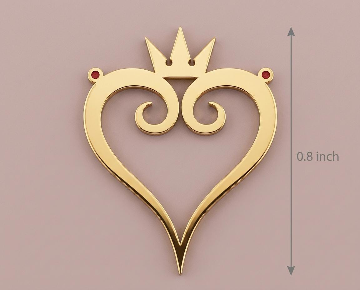 Kingdom Hearts Necklace, Sora Crown Pendant, Gamer Jewelry, Keyblade Master Symbol, Video Game Gift for Him or Her, Cosplay Prop