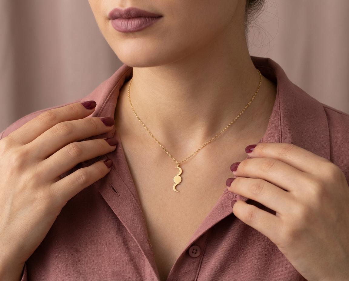 Triple Moon Goddess Necklace, Wiccan Jewelry, Hecate Symbol Pendant, Pagan Amulet, Maiden Mother Crone, Witchy Gift for Her, Spiritual Charm