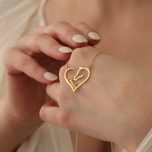Horse Necklace for Woman, Horse Memorial Necklace, Elegant Gold Horse Necklace, Horse Love Necklace, Gift for Horse Mom
