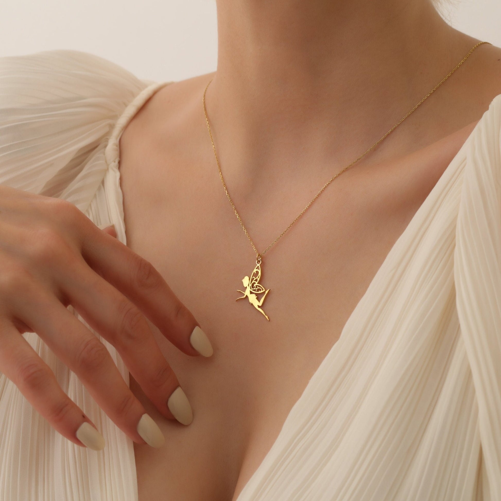 Fairy Necklace, Wish Fairy Necklace, Fairy Wing Necklace, Enchanting Fairy Pendant Necklace, Whimsical Magical Jewelry, Christmas Gift