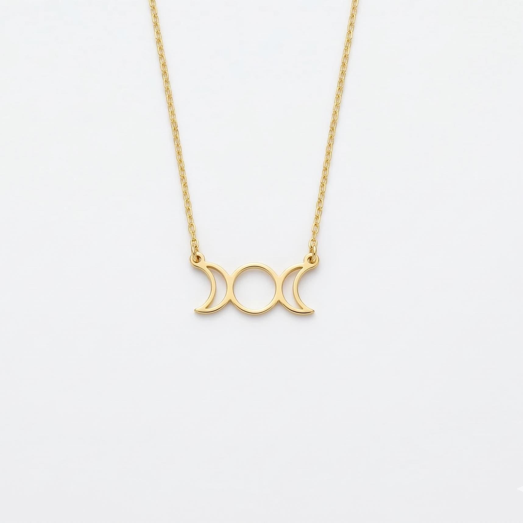 Moon Necklace, Triple Moon Goddess Necklace, Moon Phase Necklace, Witchy Jewelry, Goddess Choker