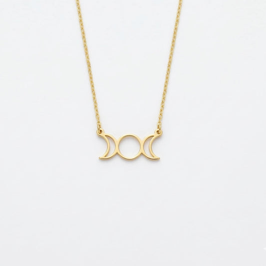 Moon Necklace, Triple Moon Goddess Necklace, Moon Phase Necklace, Witchy Jewelry, Goddess Choker