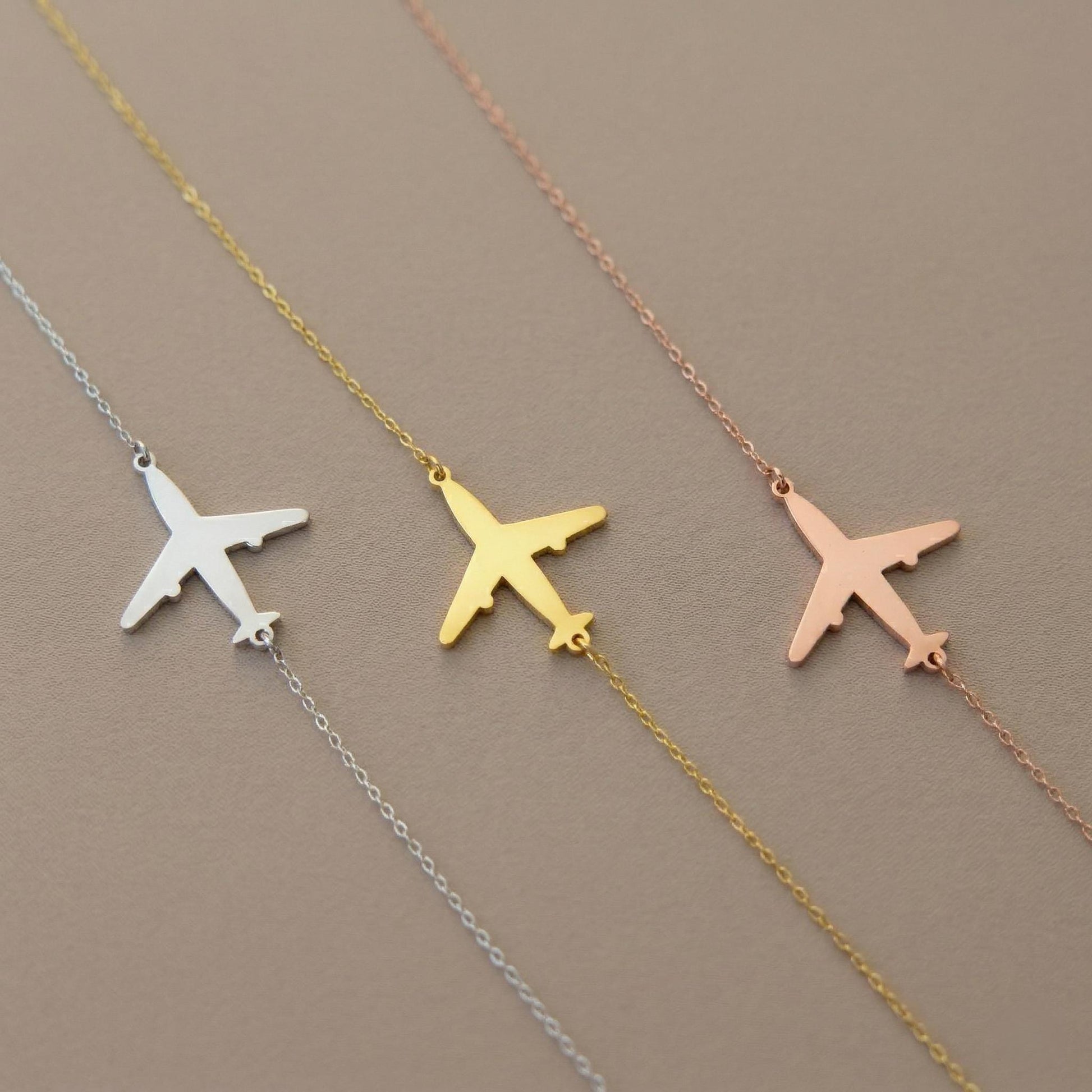 Airplane necklace, Airplane necklace for women, Side Ways Necklace, Graduation Gift, Pilot Gifts for women, Flight Attendant Gift