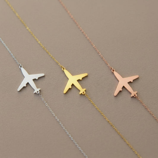 Airplane necklace, Airplane necklace for women, Side Ways Necklace, Graduation Gift, Pilot Gifts for women, Flight Attendant Gift
