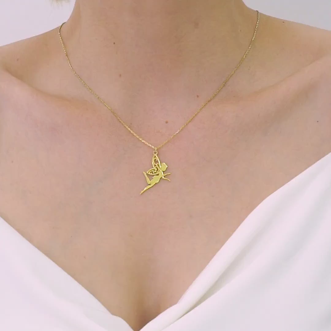 Fairy Necklace, Wish Fairy Necklace, Fairy Wing Necklace, Enchanting Fairy Pendant Necklace, Whimsical Magical Jewelry