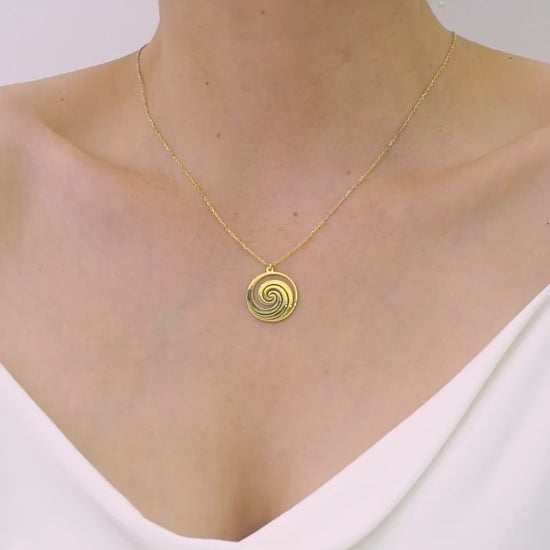 Spiral Necklace, Sacred Geometry Jewelry, Energy Necklace, Swirl Necklace, Spiritual Jewelry, Symbolic Charm